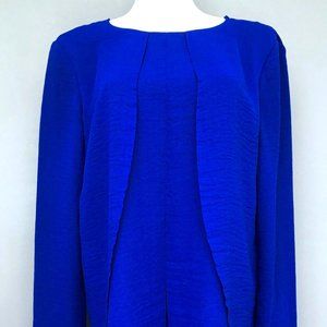 COS Women's Royal Blue Layered Long Sleeve Blouse Raw Edges. Size 8  M sz